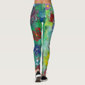Kleurrijke acrylbloem leggings (Achterkant)