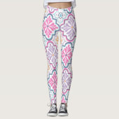 Kleurrijke actieve kleding met bloemenprint leggings (Voorkant)