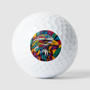 Kleurrijke adelaar kunstwerk golfballen