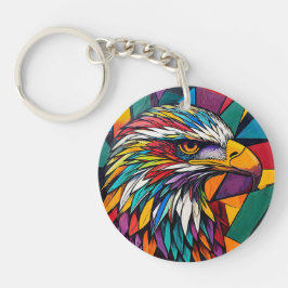 Kleurrijke adelaar kunstwerk sleutelhanger
