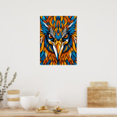 Kleurrijke Adelaar Portret Abstract Poster (Keuken)