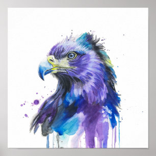 Kleurrijke Adelaar Watercolor Kunst Poster