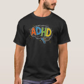 Kleurrijke ADHD Brain Chalkboard Art Neurodiversit T-shirt (Voorkant)