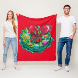 Kleurrijke Adventkrans Fleece Deken