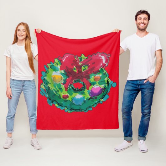 Kleurrijke Adventkrans Fleece Deken (In situ)