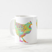 Kleurrijke afbeelding van kip schattig koffiemok (Voorkant links)
