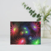 Kleurrijke afbeelding van vuurwerk briefkaart (Staand voorkant)