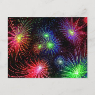 Kleurrijke afbeelding van vuurwerk briefkaart