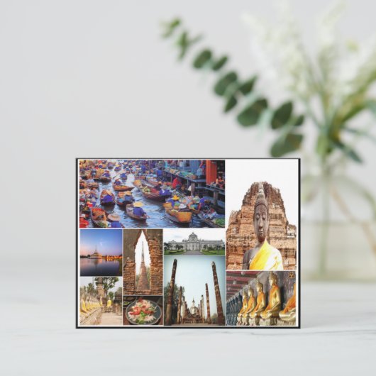 Kleurrijke afbeeldingen van de Bangkok tempelkleur Briefkaart (Staand voorkant)