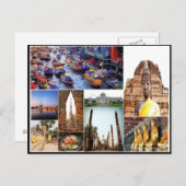 Kleurrijke afbeeldingen van de Bangkok tempelkleur Briefkaart (Voorkant / Achterkant)