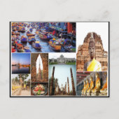 Kleurrijke afbeeldingen van de Bangkok tempelkleur Briefkaart (Voorkant)