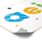 Kleurrijke afdruk voor baby, peuters en kinder sla poster (Hoek)