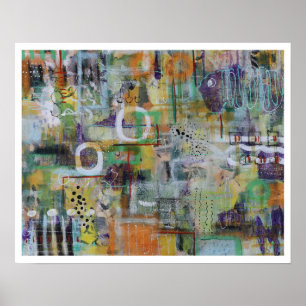 Kleurrijke afdrukken van originele Abstracte verf Poster