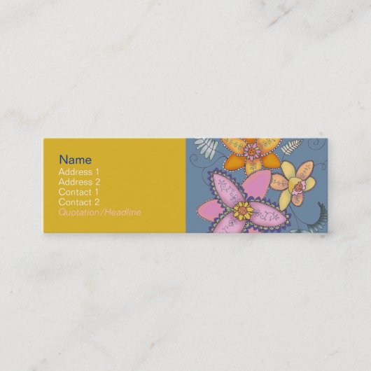Kleurrijke affodil Profile Kaarten Mini Visitekaartje (Voorkant)