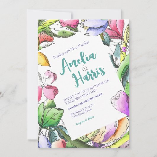 Kleurrijke afgedekte ventilator personaliseren kaart (Voorkant)