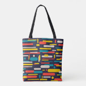 Kleurrijke afgeronde rechthoek tote bag (Achterkant)
