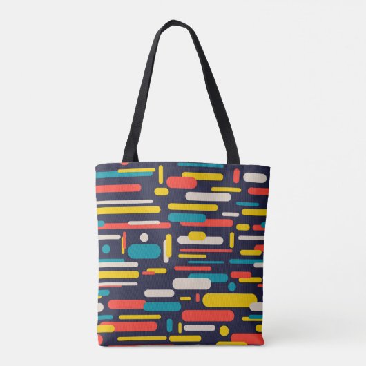 Kleurrijke afgeronde rechthoek tote bag (Achterkant)