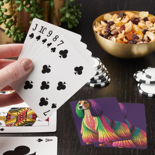Kleurrijke Afghaanse Hond Pokerkaarten (Insitu)