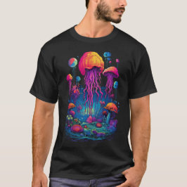 Kleurrijke Afgrond: Deep Zee Jellyfish Delight T-shirt