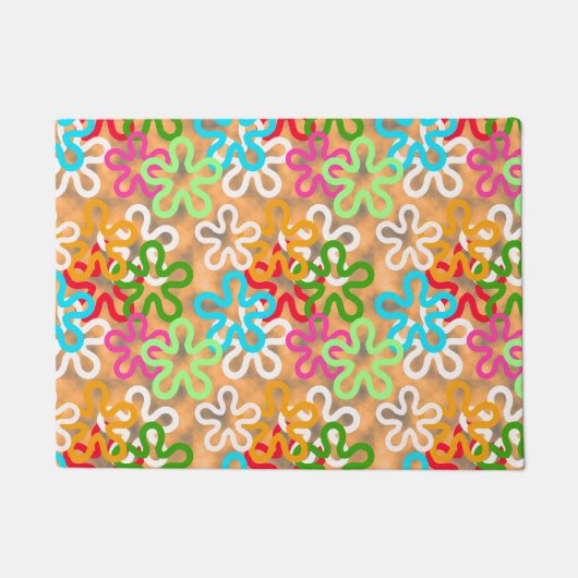 Kleurrijke African Blob Abstract Shapes Pattern Deurmat (Voorkant)