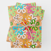 Kleurrijke African Blob Abstract Shapes Pattern Inpakpapier Vel (In situ)