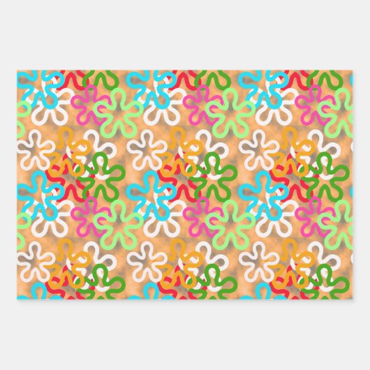 Kleurrijke African Blob Abstract Shapes Pattern Inpakpapier Vel (Voorkant)