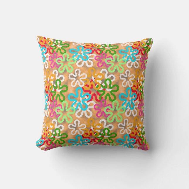Kleurrijke African Blob Abstract Shapes Pattern Kussen (Voorkant)