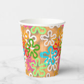 Kleurrijke African Blob Abstract Shapes Pattern Papieren Bekers (Rechts)