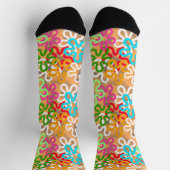 Kleurrijke African Blob Abstract Shapes Pattern Sokken (Top)