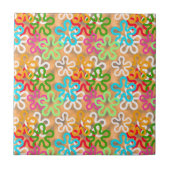 Kleurrijke African Blob Abstract Shapes Pattern Tegeltje (Voorkant)