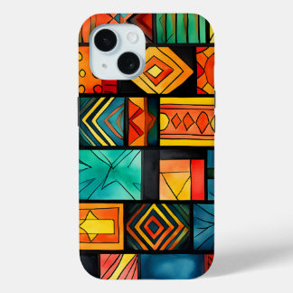 Kleurrijke African Print iPhone 15 Pro Hoesje