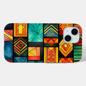 Kleurrijke African Print iPhone 15 Pro Hoesje (Achterkant (horizontaal))