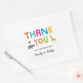 Kleurrijke Afrikaanse dieren dank u Vierkante Sticker (Envelop)