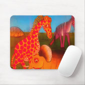 Kleurrijke Afrikaanse kleuren van wilde dierenbesc Muismat (Met muis)