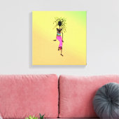 Kleurrijke Afrikaanse kunst, Geweldige vrouwelijke Canvas Afdruk (Insitu (Woonkamer))