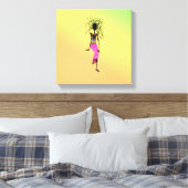 Kleurrijke Afrikaanse kunst, Geweldige vrouwelijke Canvas Afdruk (Insitu (Slaapkamer))
