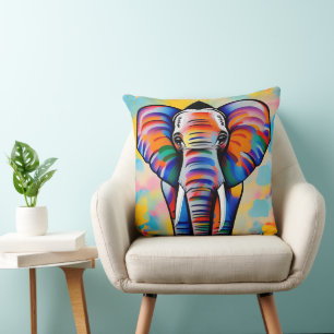 Kleurrijke Afrikaanse Safari Olifant Kussen