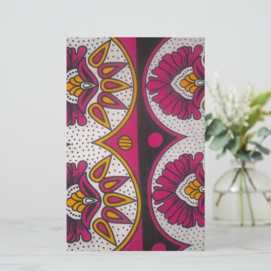 Kleurrijke Afrikaanse stof Motief Art Print Briefpapier (Staand voorkant)