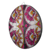 Kleurrijke Afrikaanse stof Motief Art Print Dartbord (Voorkant Rechts)