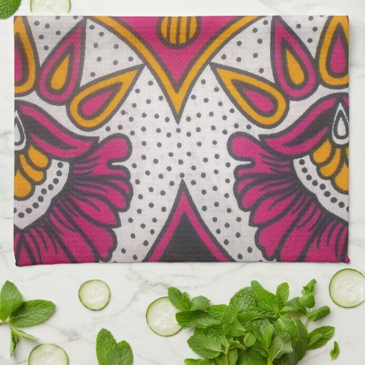 Kleurrijke Afrikaanse stof Motief Art Print Theedoek (Gevouwen)
