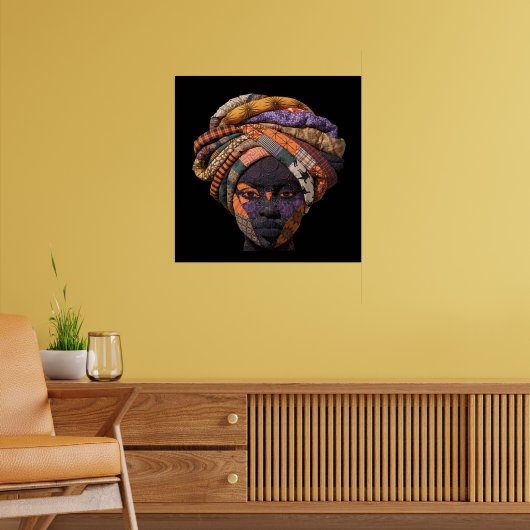 Kleurrijke Afrikaanse Vrouw Poster (Woonkamer 2)