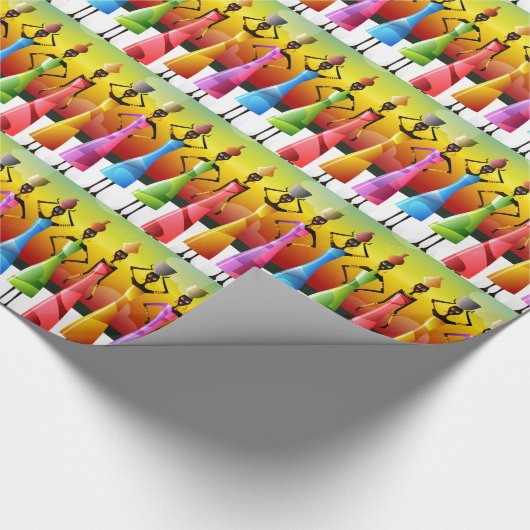 Kleurrijke Afrikaanse vrouwen met schepen Cadeaupapier (Hoek)