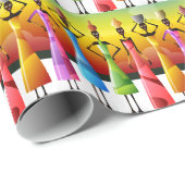 Kleurrijke Afrikaanse vrouwen met schepen Cadeaupapier (Rol Hoek)