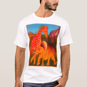 Kleurrijke Afrikaanse wilde dier safari kleuren Ar T-shirt