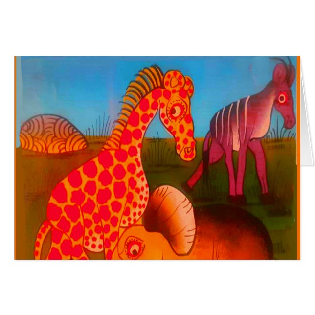  Kleurrijke Afrikaanse wilde dieren kleuren ontwer (Voorkant Horizontaal)