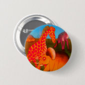 Kleurrijke Afrikaanse wilde dieren kleuren ontwer Ronde Button 5,7 Cm (Voorkant /achterkant)