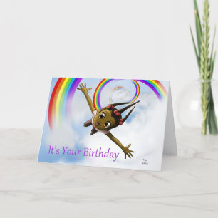 Kleurrijke Afro-Amerikaanse Meisje Regenboog Verja Kaart