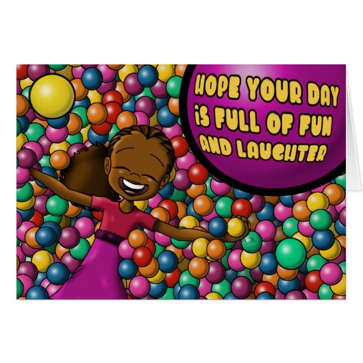 Kleurrijke Afro-Amerikaanse meisje verjaardag (Voorkant Horizontaal)