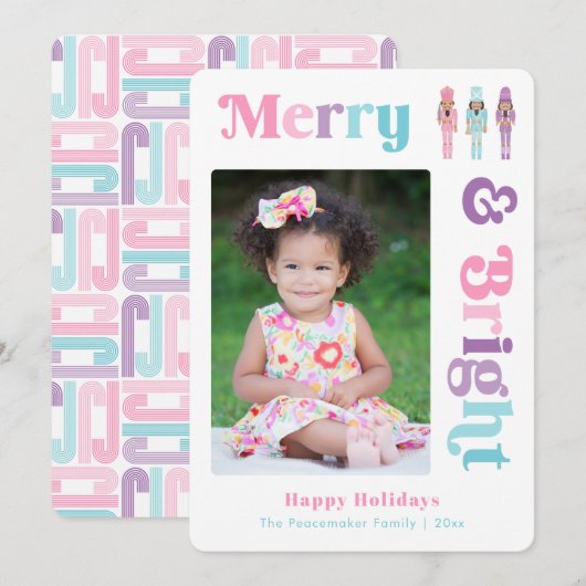 Kleurrijke Afro-Amerikaanse Notenkraker Kerstmis Feestdagenkaart (Voorkant / Achterkant)