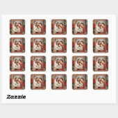 Kleurrijke Afro-Boho Prettig Kerstfeest Vierkante Sticker (Vel)